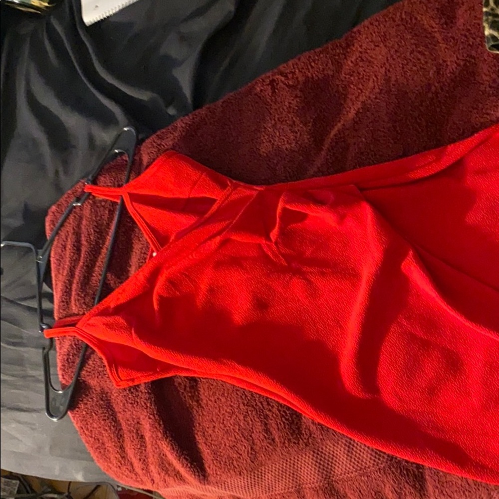 Red mini dress